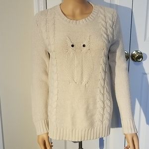 Cream Owl Sweater